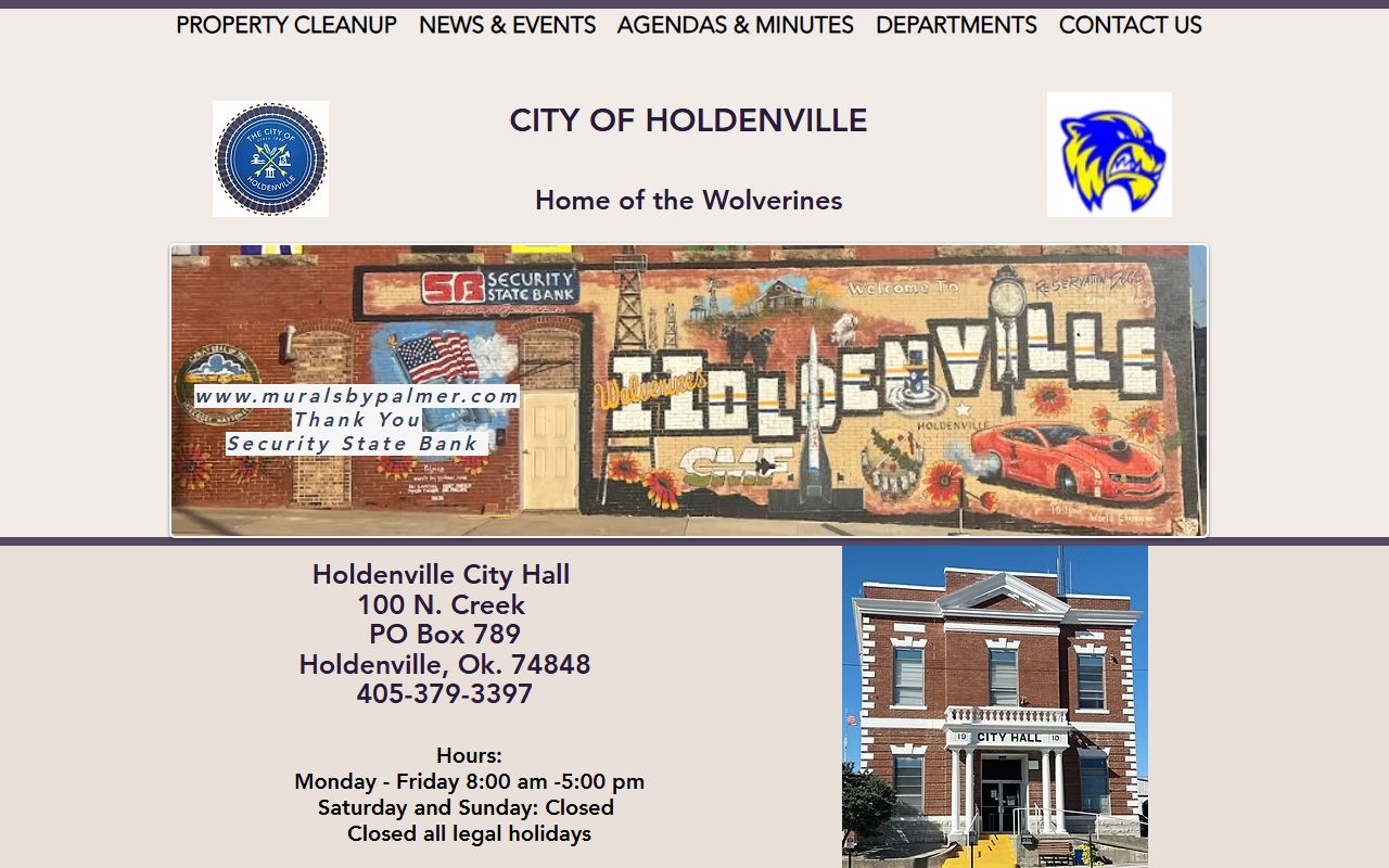 Hughes County municipal court docket information on the City of Holdenville site