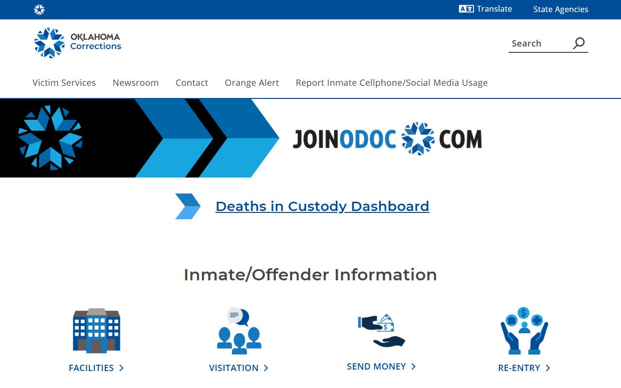 Hughes County court records and inmate custody lookup at the Oklahoma Department of Corrections